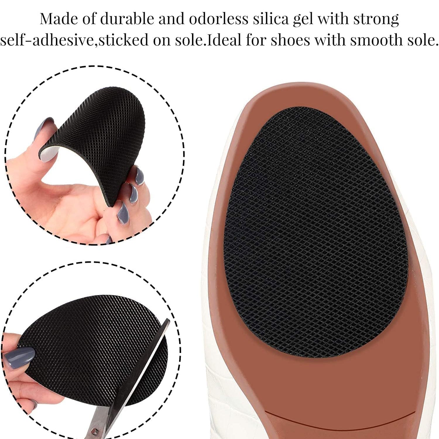Non-Slip Shoe Pads, Rubber Shoe Sole Protector Pads, Self-Adhesive Shoe Grips Pads Stickers Non Skid for Ladies Shoes, High Heels, Boots Non-Slip Shoe Pads, Rubber Shoe Sole Protector Pads, Self-Adhesive Shoe Grips Pads Stickers Non Skid for Ladies Shoes, High Heels, Boots